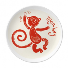 Year Of Monkey Animal China Zodiac Red Plate Decorative Porcelain Salver Tableware Dinner Dish