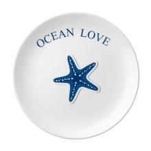 Starfish Ocean Love Sea Sailing Blue Plate Decorative Porcelain Salver Tableware Dinner Dish