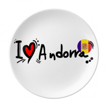 i love word flag love heart illustration plate decorative porcelain salver tableware dinner dish