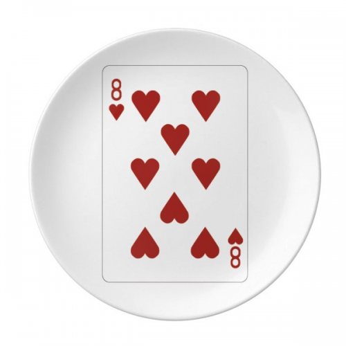 Heart 8 Playing Cards Pattern Plate Decorative Porcelain Salver Tableware Dinner Dish