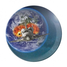 Earth Spacecraft Colorful Planets Plate Decorative Porcelain Salver Tableware Dinner Dish Earth Spacecraft Colorful Planets Plate Decorative Porcelain Salver Tableware Dinner Dish