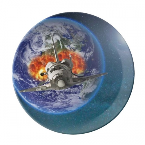 Earth Spacecraft Colorful Planets Plate Decorative Porcelain Salver Tableware Dinner Dish Earth Spacecraft Colorful Planets Plate Decorative Porcelain Salver Tableware Dinner Dish