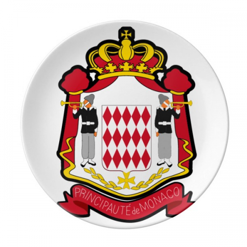 Principality of Monaco National Emblem Plate Decorative Porcelain Salver Tableware Dinner Dish
