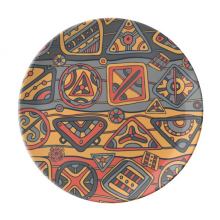 afaboriginal style tribal collage drawing plate decorative porcelain salver tableware dinner dish