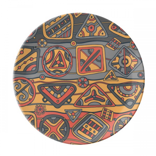 afaboriginal style tribal collage drawing plate decorative porcelain salver tableware dinner dish