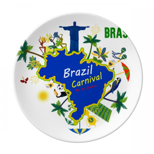 Mount Corcovado Brazil Maps Brazil Carnival Plate Decorative Porcelain Salver Tableware Dinner Dish