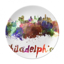 amecity watercolor plate decorative porcelain salver tableware dinner dish