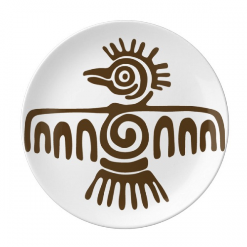 墨西哥秃鹰图腾古老文明 陶瓷餐盘子8寸月光盘餐具家居礼物