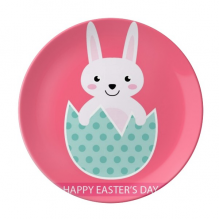 Happy Easter's Day Egg Bunny Illustration Plate Decorative Porcelain Salver Tableware Dinner Dish