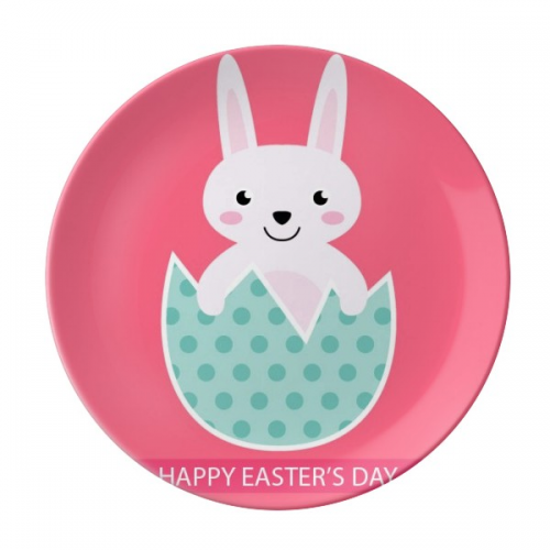 Happy Easter's Day Egg Bunny Illustration Plate Decorative Porcelain Salver Tableware Dinner Dish