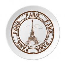 Paris France Eiffel Tower Classic Country City Plate Decorative Porcelain Salver Tableware Dinner Dish