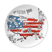 amemap word illustration plate decorative porcelain salver tableware dinner dish