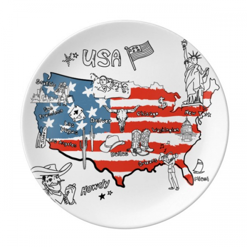 amemap word illustration plate decorative porcelain salver tableware dinner dish