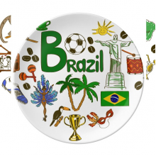 Brazil Love Heart Landscap National Flag Plate Decorative Porcelain Salver Tableware Dinner Dish