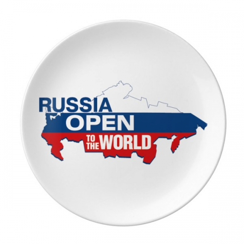 Russia Open To The World Flag Map Plate Decorative Porcelain Salver Tableware Dinner Dish