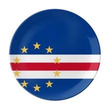 佛得角国旗非洲国家象征符号图案 陶瓷餐盘子8寸月光盘餐具家居礼物