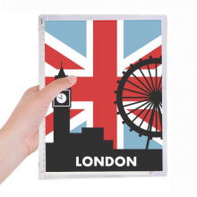 britain union jack london eye big ben flag uk notebook loose  diary refillable journal statiry