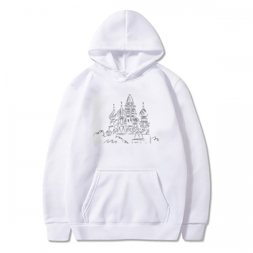 Russia Cathedral Arch Black Line Sketch Sweatshirt Pullover Fleece Hoodie Sweater Sport