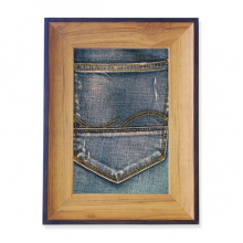 Pocket Denim Jean CowLining Textile Photo Frame Exhibition Display Art Desktop Painting