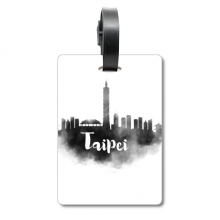 Taipei Taiwan China Landmark Ink City Suitcase Bag Tag Luggage Card Hanging Scutcheon Label
