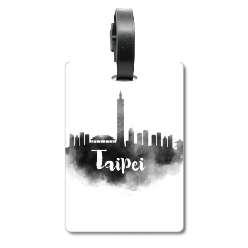 Taipei Taiwan China Landmark Ink City Suitcase Bag Tag Luggage Card Hanging Scutcheon Label