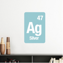 Ag Silver Checal Element Science Vinyl Wall Decoration Sticker Poster Wallpaper Decal Self Adhesive