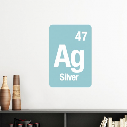 Ag Silver Checal Element Science Vinyl Wall Decoration Sticker Poster Wallpaper Decal Self Adhesive