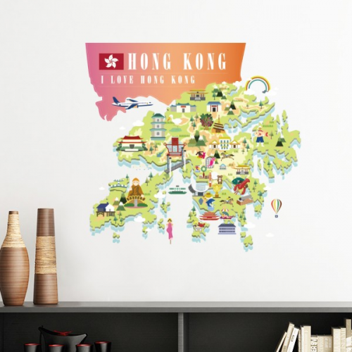 我爱香港传统旅游观光中国 墙贴壁纸房间贴花