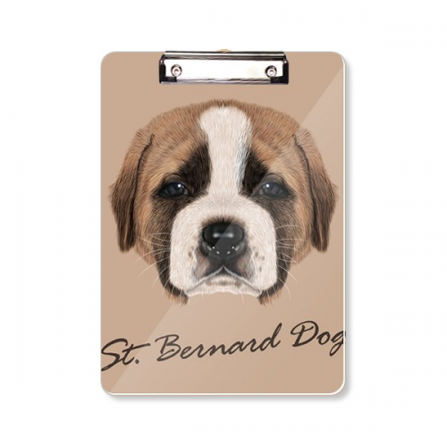棕色可爱圣伯纳德狗 平头文件夹书写垫板考试A4