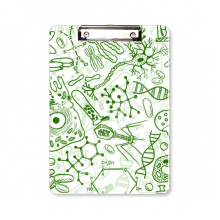 Green Microscope Cells Structure Biological Clipboard Folder Writing Pad Backing Plate A4