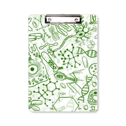 Green Microscope Cells Structure Biological Clipboard Folder Writing Pad Backing Plate A4