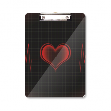 Heart Electrocardiogram Design Clipboard Folder Writing Pad Backing Plate A4