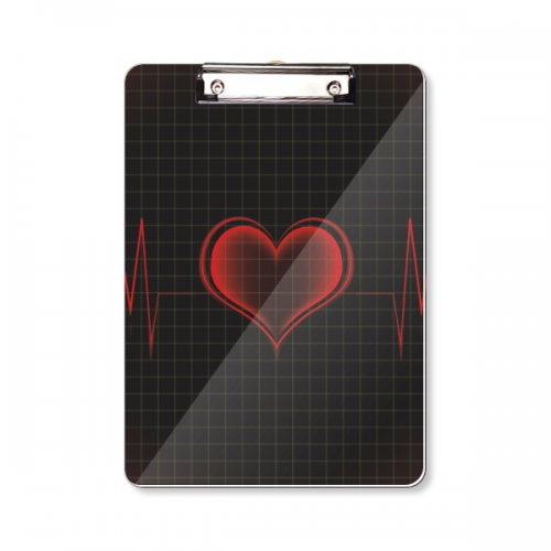 Heart Electrocardiogram Design Clipboard Folder Writing Pad Backing Plate A4
