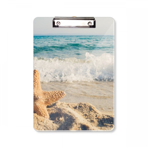 Ocean Sand Beach Starfish Sea Picture Clipboard Folder Writing Pad Backing Plate A4