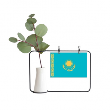 Kazakhstan National Flag Asia Country Metal Picture Frame Cerac Vase Decor