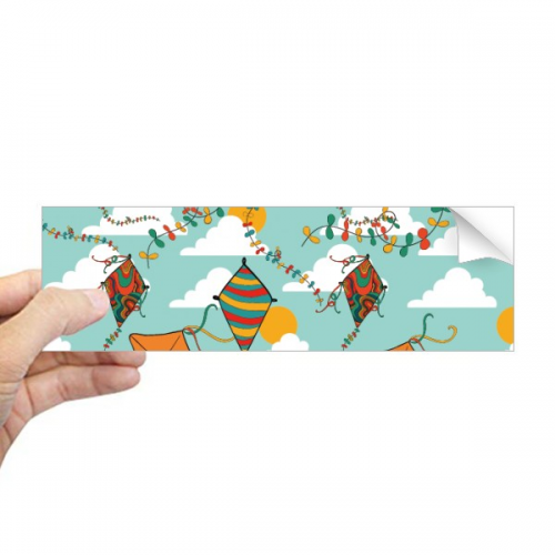 Hand Painted Simple Geometry Kite Pattern Rectangle Bumper Sticker Notebook Window Decal