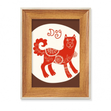 Year Of Dog Animal China Zodiac Red Desktop Wooden Photo Frame Display Picture Art Painting Multiple Sets