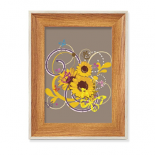 植物花朵向日葵 桌面木相框展示艺术画多套