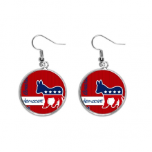 amedonkey emblem democrat ear dangle silver drop ear jewelry woman