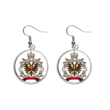 double-headed eagle emblem eu ear dangle silver drop ear jewelry woman