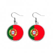 葡萄牙国旗欧洲国家象征符号图案 耳坠银色耳环吊坠首饰女士