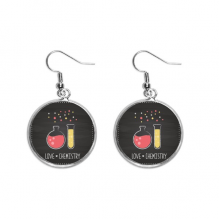 round bottom flask test tube chestry ear dangle silver drop ear jewelry woman