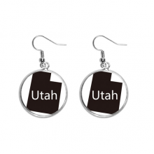 utah the united states of amemap ear dangle silver drop ear jewelry woman