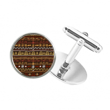 afpritive aboriginal style tribal round button cuff clip stud cufflinks