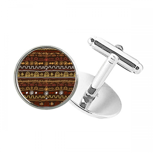 afpritive aboriginal style tribal round button cuff clip stud cufflinks