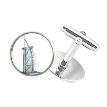 Burj al-Arab luxury hotel Dubai Round Button Cuff Clip Stud Cufflinks Burj al-Arab luxury hotel Dubai Round Button Cuff Clip Stud Cufflinks
