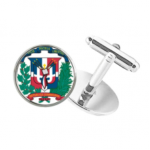 Donican Republic National Emblem Country Round Button Cuff Clip Stud Cufflinks