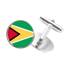 Guyana National Flag South America Country Round Button Cuff Clip Stud Cufflinks