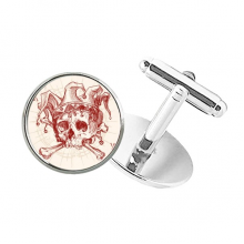 red crown skeleton poker card pattern round button cuff clip stud cufflinks red crown skeleton poker card pattern round button cuff clip stud cufflinks