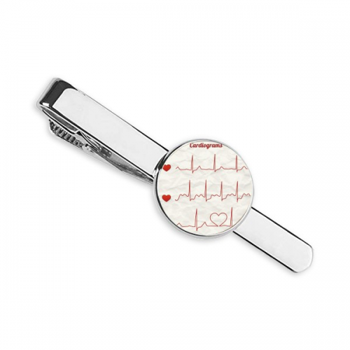 Electrocardiogram Heart Design Necktie Tie Clip Bar  Business Man